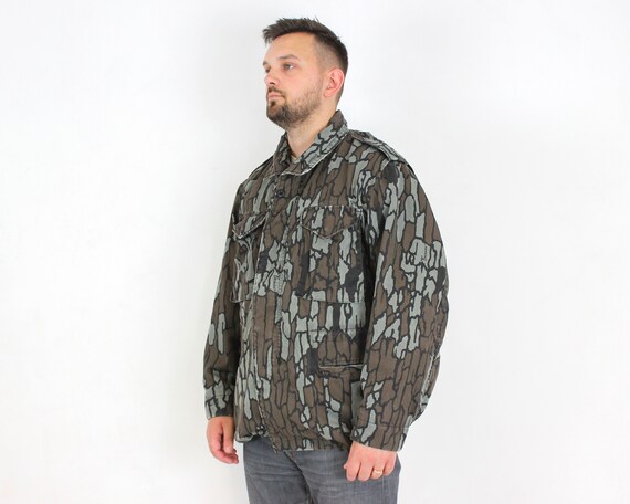 Alpha Industries M-65 Trebark Coat Cold Weather Field Vintage Men's L  Regular, Jacket USA Army Coat, Snap Button up Zip Tree Camo Hunting 3a -  Etsy