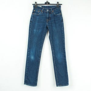 Vintage levi strauss 511 women w26 l30 skinny jeans, denim trousers low waist pants zip fly slim classic casual usa american 4k