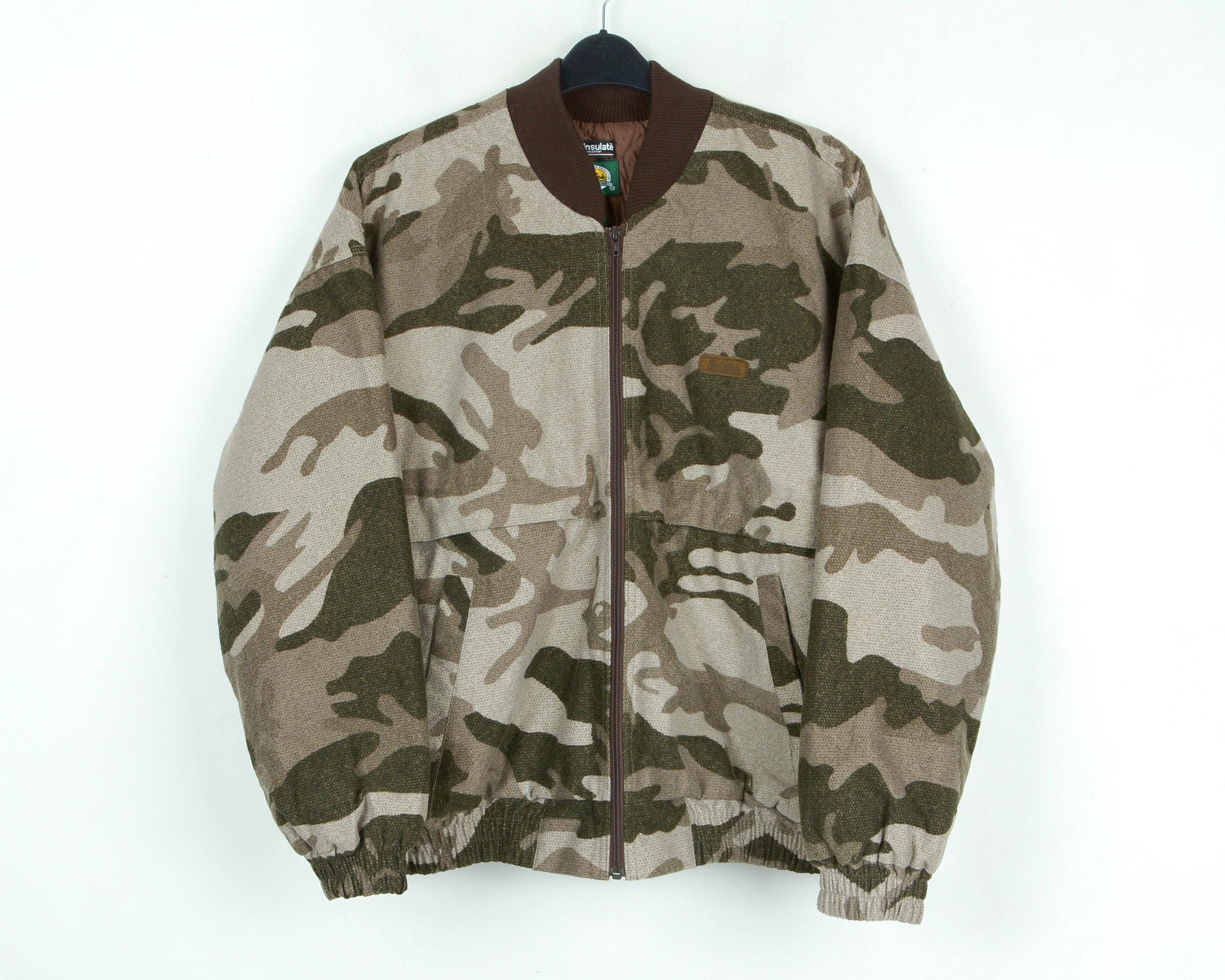 CABELAS Made in CANADA Thinsulate Men s L Insulated Bomber Jacket Camo Camouflage Varsity Full Zip up Winter Hunting Fishing Hunter Large 9 Etsy