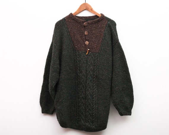 Knitted Sweater Vintage Men's 2XL Wool Chunky Jump