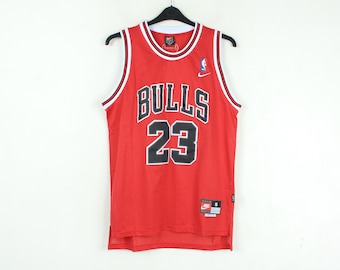 NIKE Chicago Bulls Michael Jordan #23 Vintage Size Adult S Men's Tank, Red Sleeveless Jersey Vest Top Nba Home Tee Away Alternative Shirt 4a