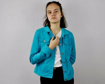 turquoise jean jacket