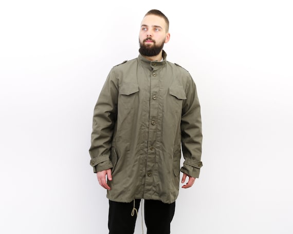 German Parka Original Army Jacket Military Fleece Lined Winter Hooded Coat Olive 