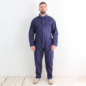 Green Bay Sanfor Vintage Mens 2XL Worker Overalls, Boilersuit Coverall Jumpsuit EU 56 Workwear Chore Navy Work Workgear Trousers Utility 3o
