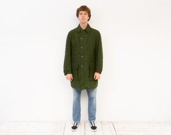Sweden Army Vintage 60&#39;s Jacket C48 Men&#39;s UK 44 Coat EU 54, No Faux fur lining, XL Coat Outdoors, Swedish Surplus Military Green No liner 4o