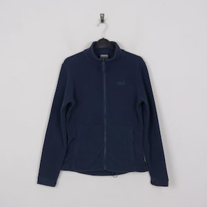 Jack wolfskin nanuk xs women fleece jacket jumper sweatshirt zip navy blue uk 6