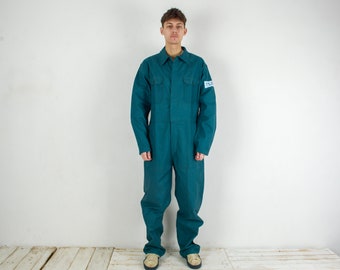 Special Sanfor Vintage Men 2XL Crispy Tuff Work Boilersuit Jumpsuit EU 56 Overalls Green Workwear Coveralls Utility Chore Worker Cotton 4v