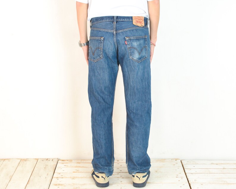 Vintage LEVI STRAUSS Men 501 W34 L32 Regular Fit Straight Blue Jeans