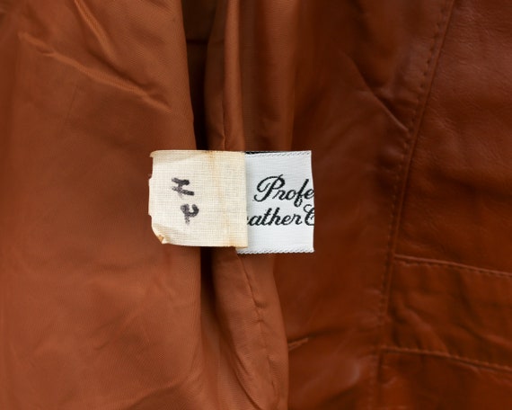 Leather Vintage Men's L Jacket Burnt Brown Ochre … - image 8