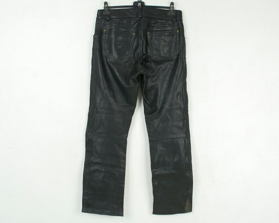 JOFAMA Real Leather Trousers Vintage Men's W34 L3… - image 7