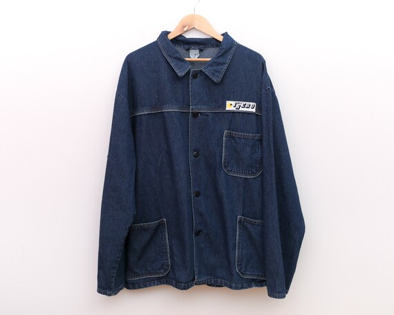 Vintage Men's 2XL Blue French Worker Chore Denim J
