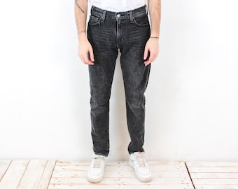 Vaqueros vintage LEVI STRAUSS 512 para hombre, talla 30 L32, corte ajustado, corte cónico, color gris, algodón, informales, para uso diario, con cremallera 3k