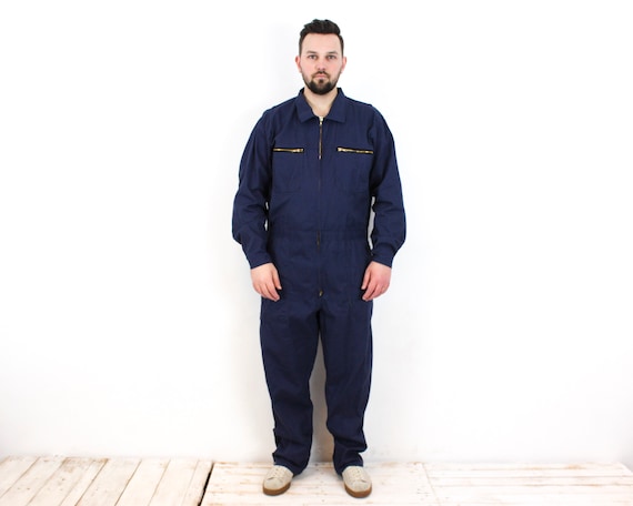 Navy blue work jumpsuit hotsell