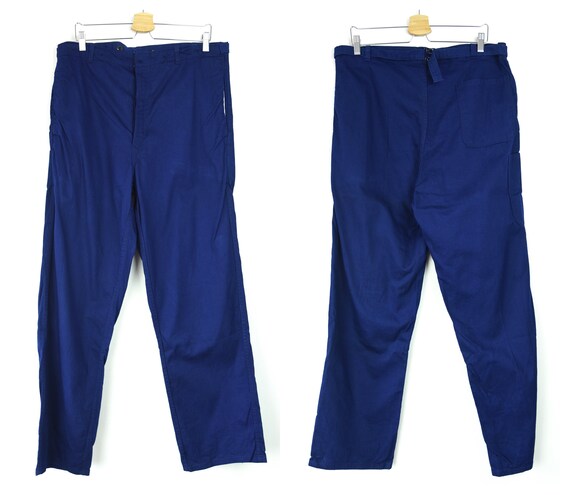 French Worker 80's Men's W36 - W37 L32 Pants Blue