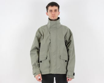 Vintage NIKE ACG Männer M Jacke Mit Kapuze Mantel Wasserdicht Grau Pastellgrün 3 Äußere Schicht Im Freien Skifahren Winddicht Full-Zip Schnee Rock Winter 3r