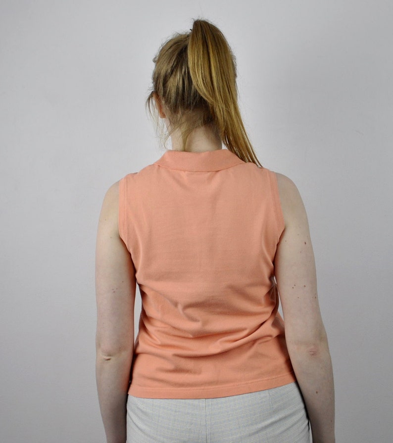 Lacoste Ladies Vintage Shirt Medium Size 40 Women/'s Top Vest 1990s Tennis Mommy Pink Peach Colour Light Summer Look Fresh Bright Sleeveless