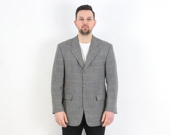 Veste Sport Homme Corneliani - Taille 42R - Tweed Laine Et Soie - Marron/gris - Style 3 Boutons - Occasion Très Bon état
