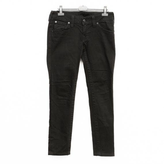 True Religion Billy Super Jeans Women W30 L32 Black Slim Stretch 