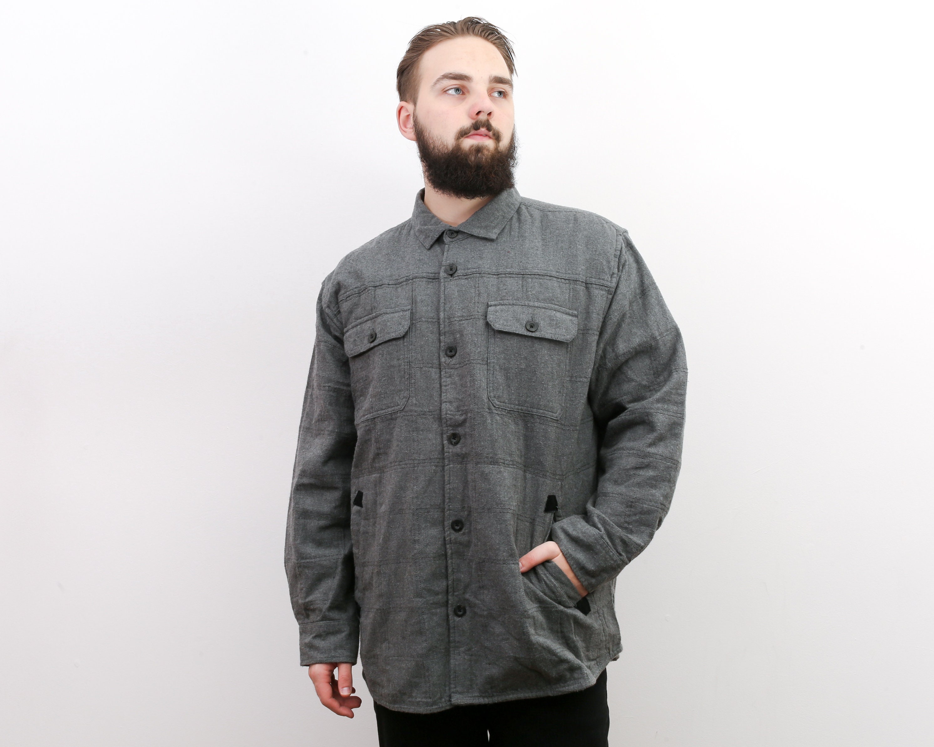 OUTDOOR LIFE Vintage Flannel Men s XL Lined Over Shirt Grey Button up Jacket Plaid Casual Button Down Oxford Hipster Warm Winter Uk Xl 1ss Etsy