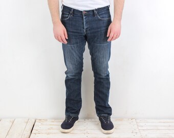 Jeans Levi's 752 Homme - Taille W33 L30 Regular Fit - Bleu Foncé Délavé - Occasion Très Bon état