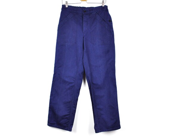 French Worker 80s Men's W32 - W33 L32 Pants, Blue