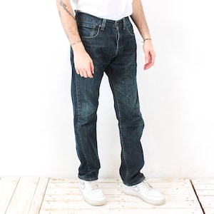 Vintage LEVI&#39;S STRAUSS 501 Mens W31 L32 Regular Fit Straight Jeans, Button Up Denim Trousers Pants Casual Blue Everyday Streetwear Cotton 3b