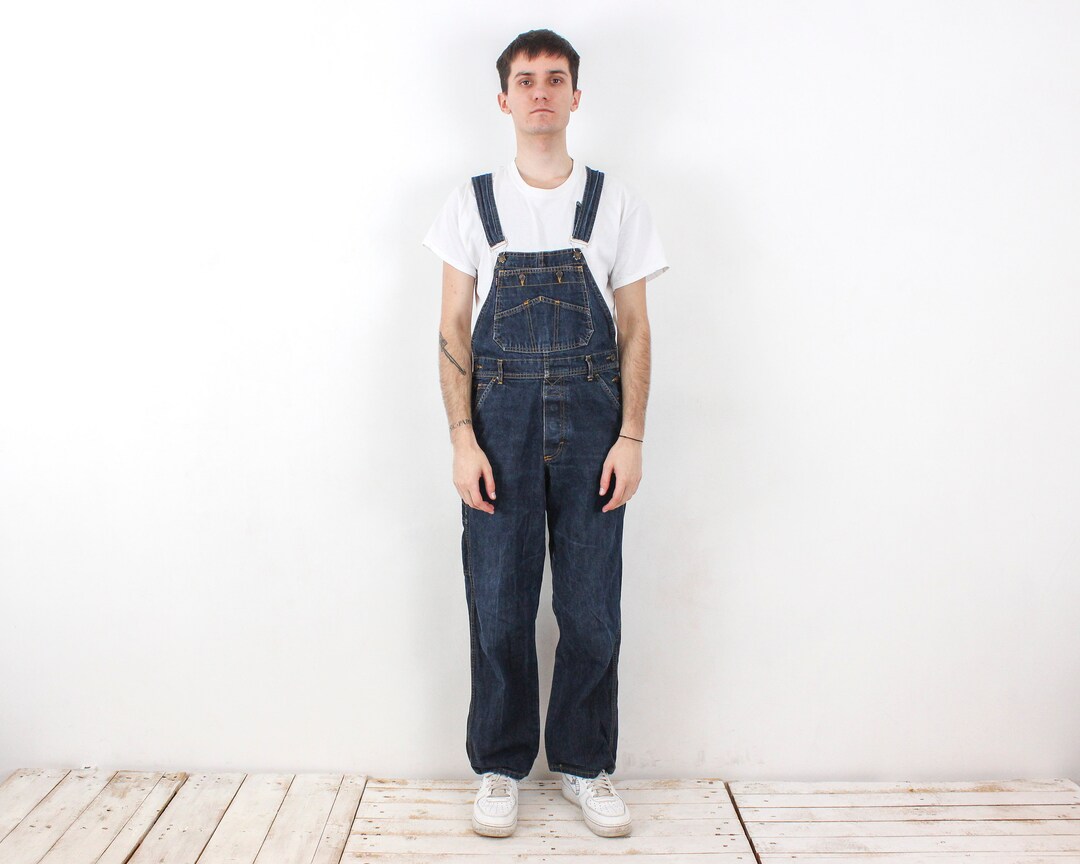 Vintage Rocky Mens S Denim Dungarees Bibs Workwear Chore Etsy