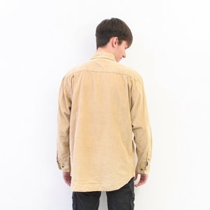 CANDA Corduroy Vintage Heren M Soft Cords Casual Shirt Lange mouwen Button Up Retro Formele Corduroy Beige Katoen Alledaagse Streetwear Top 2v afbeelding 4