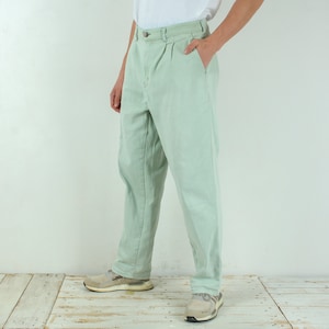 Via Cortesa Vintage Men W38 L32 Relaxed Fit Straight Jeans Denim Pants Trousers Mint Electric Stretchy Zip Fly Zipper Everyday Streetwear 4b