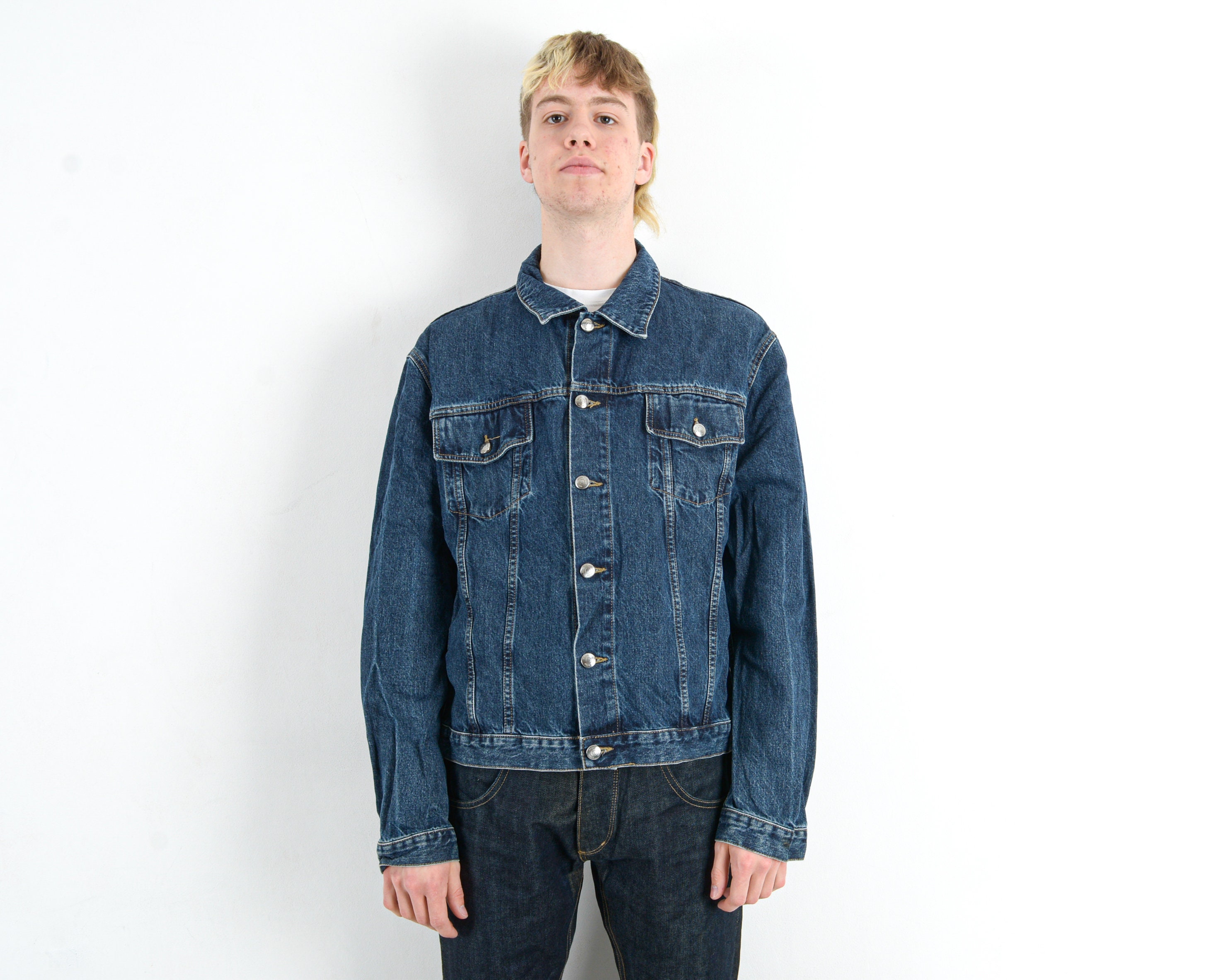 HUGO BOSS Vintage XL Men s Canyon Denim Jean Jacket Coat Button up