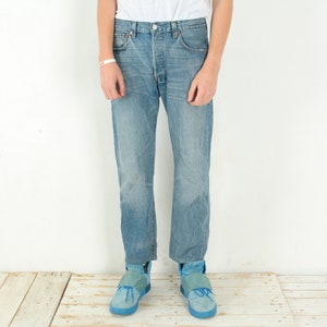 LEVI&#39;S STRAUSS Vintage Men&#39;s 501 Jeans W33 L30 Regular Fit Straight Blue Button Fly Denim Trousers Pants Casual Everyday Retro Streetwear 3n