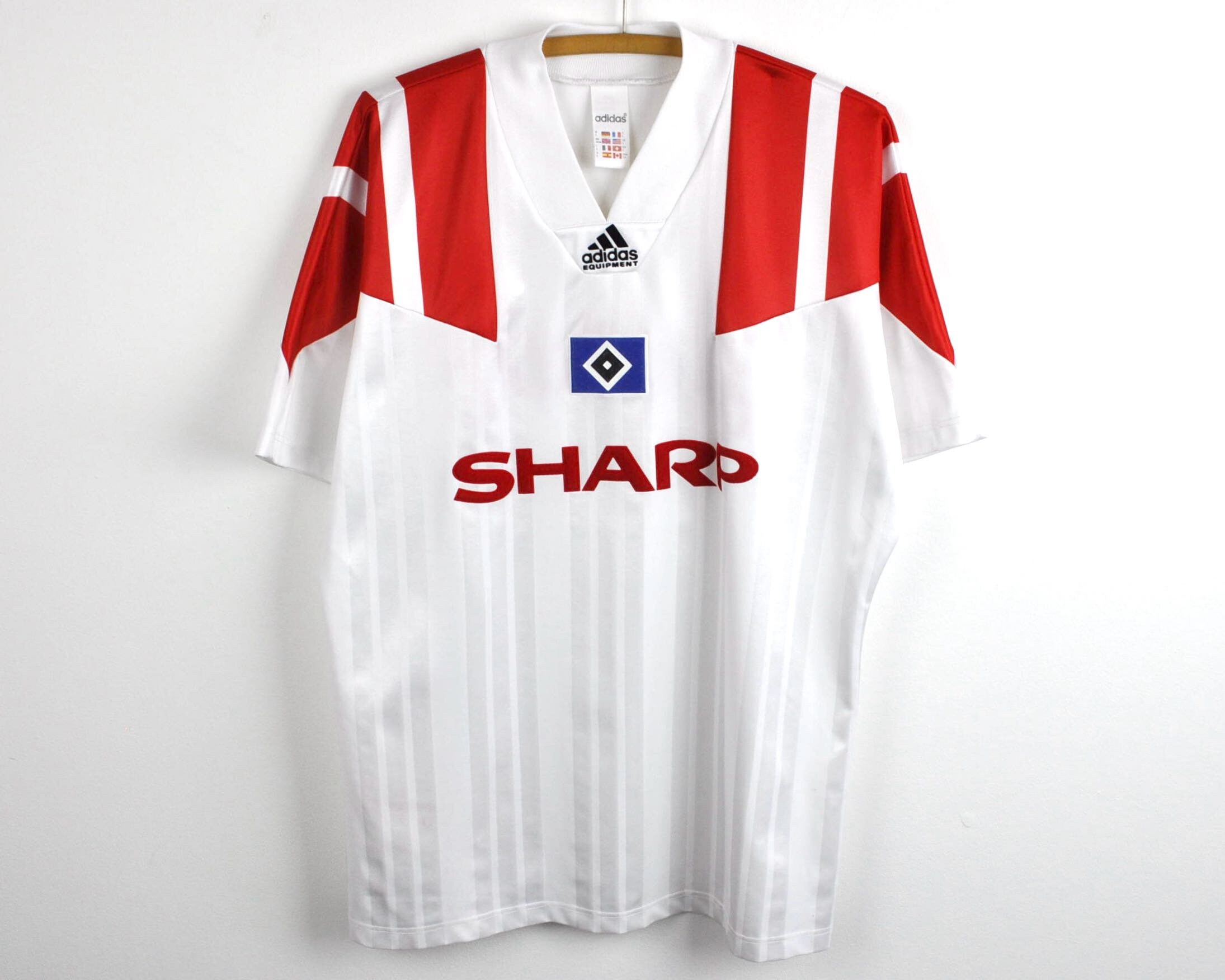 Hamburger SV 1992/1993ユニフォーム adidas HAMBURG SV Home Jersey 1992 1993 Adidas Shirt Large Men's Sharp