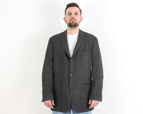 HUGO BOSS Mars Men s Blazer Uk 46 Us Suit Wool Jacket EU 56 Vintage Sport Coat Gray Button up 2XL Formal Business Wedding School Uni Top 3b Etsy Canada