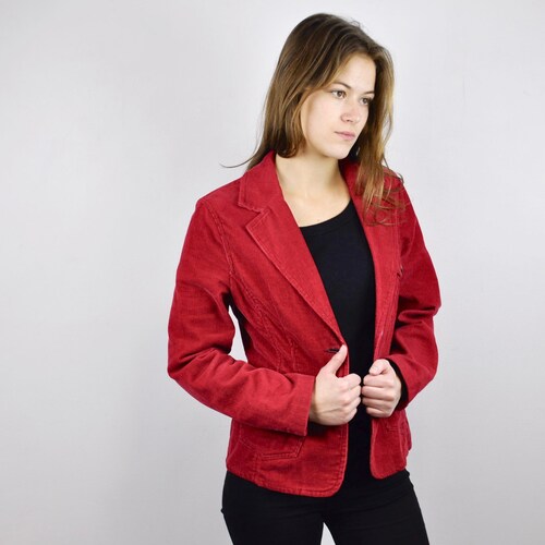 Vintage Women's Red Corduroy Jacket Bright Red Jacket Etsy