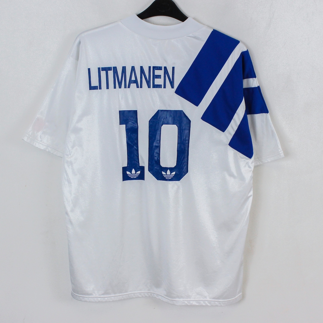 Finland Litmanen Adidas Equipment 1993 1995 Soccer Jersey Shirt