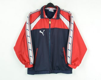 Atletico Madrid 1996 1998 Puma Vintage M Men&#39;s Tracksuit Jacket, Top Jumper Sweatshirt Retro Zip Up Zipper Sport Soccer Football 90&#39;s 4j