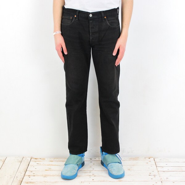Vintage Black Straight Fit Jeans - W32 L30 main image 1