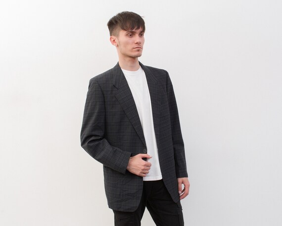 hugo boss checked blazer