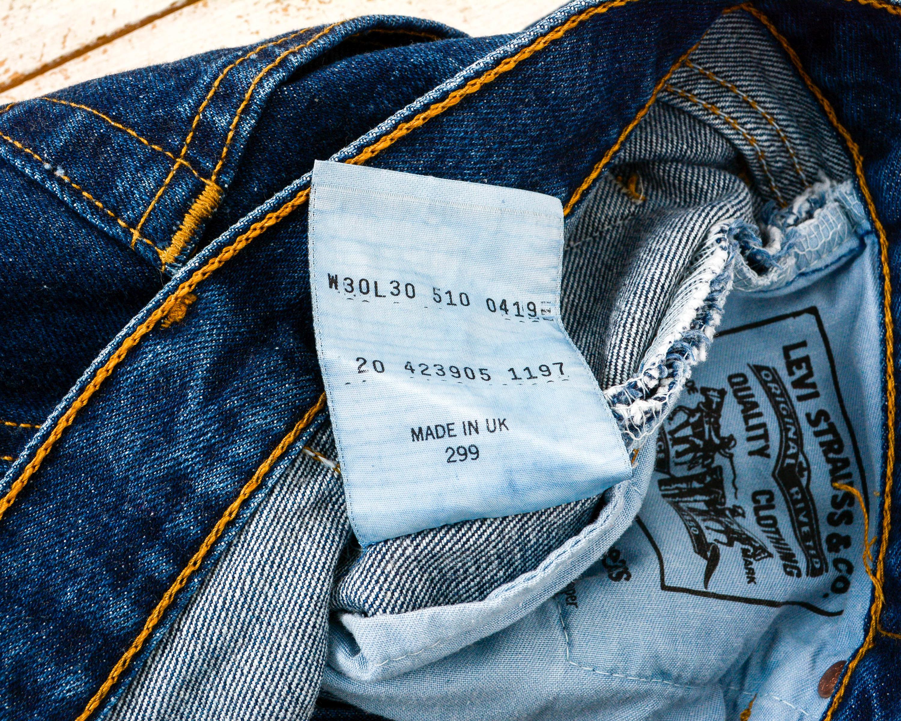 Jeans Vintage Levi's 510 - Taille W30 L30 - Coupe Droite - Occasion Très Bon état - Unisexe