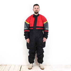 Vintage Men&#39;s 2XL Ski Snow Suit Insulated Jumpsuit Overalls Coveralls Snowboard Winter One Piece Sportswear xxl Activewear Full Zip 3v