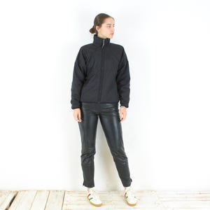 Vintage the north face S women&#39;s fleece padded jacket top windbreaker waistcoat coat outerwear outdoor sport active body black Small 3n