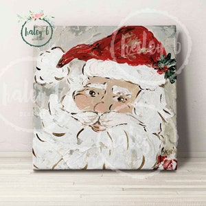 Santa Art Print, St. Nick, Santa Painting, Santa Decor, Santa Claus, Santa Canvas, Christmas Art, Christmas Painting, Christmas Decor