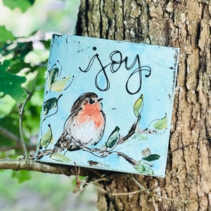 Joy Birdy Art Print, Bird Art, Bird Lover, Birders, Joy Sign, Bird Painting, Giclee Print, Bird Decor, Gifts for Her, Joy Painting