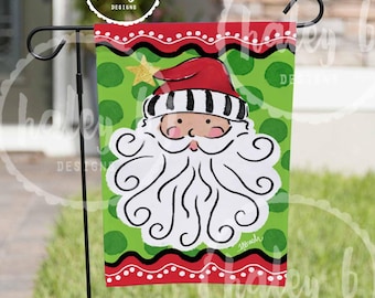 Santa Garden Flag, Vinyl Double Sided Flag, Christmas Garden Flag, Outdoor Christmas Decor, Christmas Flag, Holiday Garden Flag