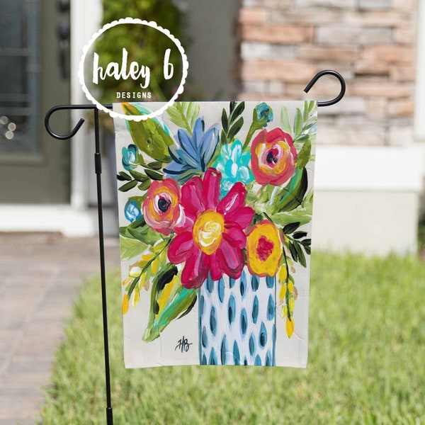 Floral Garden Flag, Double Sided Flag, Colorful Garden Flag, Yard Art, Garden Decor, Entry Flag, Garden Art, Flower Art, Garden