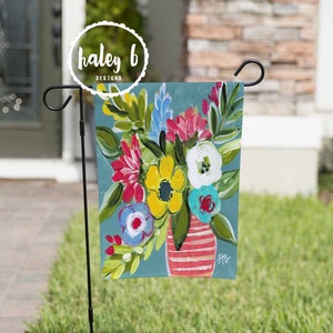 Floral Garden Flag, Double Sided Flag, Colorful Garden Flag, Yard Art, Garden Decor, Entry Flag, Garden Art, Flower Art, Garden