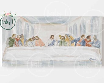 Last Supper Art Print, Lord's Supper Art, Last Supper Watercolor, Christian Art, In Remembrance Painting, Lord's Supper Painting, Jesus Art