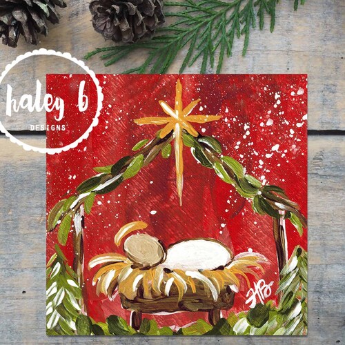 Nativity Scene Print Manger Scene Art Christmas Decor Etsy