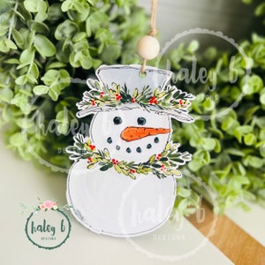 Festive Snowman Ornament, Snowman Decor, Christmas Snowman, Snowman Painting, Snowman Art, Unique Christmas Ornament, Snowmen Ornaments