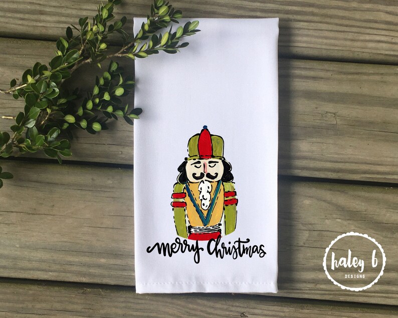 Christmas Tea Towel Christmas Art Black Hair Nutcracker Tea Towel Christmas Decor Christmas Gift Christmas Kitchen Decor Gift Under 20